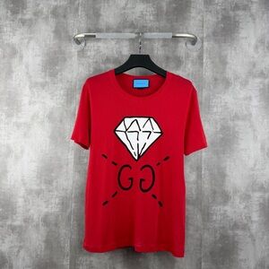 🚩steal authentic Gucci Red Graphic Diamond Logo Tee